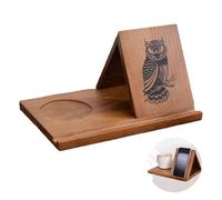 Triangle Book Holder Small Reading Book Stand Wooden Wood Book Valet Gifts for Book Lovers Short Simple Bookshelf with Coffe Drink Holder Reading Stand for Bedroom Bedside Table Office Desk