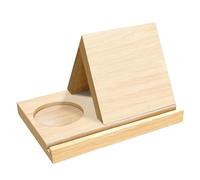 Triangle Book Holder, Wooden Book Rest for Reading with Built-in Cup Holder & Phone Stand, Multi-Functional Desktop Organizer for Books, Tablet, and Coffee Mug, Stand