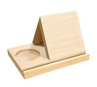 Triangle Book Holder, Wooden Book Rest for Reading with Built-in Cup Holder & Phone Stand, Multi-Functional Desktop Organizer for Books, Tablet, and Coffee Mug, Triangle