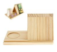 Triangle Book Rest Stand Solid Wooden Book Holder with Coffee Drink Holder Wood Bookshelf Christmas Birthday Gift Custom Bookcase for Readers Teachers Book Lover