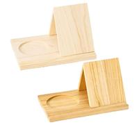 Triangle Book Rest - Wooden Holder Stand, Integrated Cup Support | Reading Nook Organizer Accessory Furniture Piece for Home Bedroom Kitchen Studio Bookstore Recipe Use
