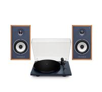 Triangle Borea BR02 Connect Active Speakers with Lunar 1 Manual Turntable Blue