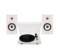 Triangle Borea BR02 Connect Active Speakers with Lunar 1 Manual Turntable Cream