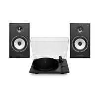 Triangle Borea BR03 Connect Active Speakers with Lunar 1 Manual Turntable Black