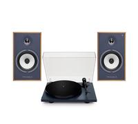 Triangle Borea BR03 Connect Active Speakers with Lunar 1 Manual Turntable Blue