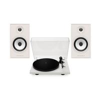 Triangle Borea BR03 Connect Active Speakers with Lunar 1 Manual Turntable Cream