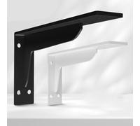 Triangle Bracket, Heavy-Duty Steel Wall-Mounted Shelf Support for Countertops, Sinks & Frames - Black, 3-Pack