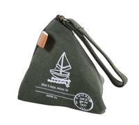 Triangle Canvas Coin Purse,Cute Coin Purse,Retro Dumpling Shape Wallet Key Bag,Portable Coin Pouch,Travel Money Change Holder with Zipper(Sailboat)