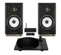 Triangle Capella Speakers and Lunar 1 Turntable Hi-Fi Bundle Black Star