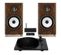 Triangle Capella Speakers and Lunar 1 Turntable Hi-Fi Bundle Nebula Brown