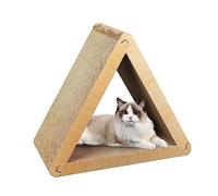 Triangle Cat Scratching Board, Corrugated 6 Sided Triangular Scratch Pad, Foldable Cat Scratcher Cardboard, Indoor Ornament Cat Entertainment Toys for Living Room, Bedroom, Kitten's Nest, & Balcony