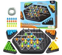 Triangle Chain Game, Fun Triangle Chain Board, Territory Occupation Kids and Adult Family Toys, Puzzle Strategy Toys, Portable Chess Kids Game (Big)