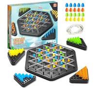 Triangle Chain Game,Funny triangle chain strategy Chess game,Triangle Rubber Band Game for Kids & Adults,Multiplayer Triangle Board for Family Night,Puzzle Strategy Toys