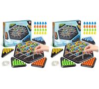 Triangle Chess Game, Wavelength Board Game, Triangle Rubber Band Game for Kids & Adults - Geometric Chess Game & Family Party Games for Family Night, Christmas Games for Families (Pack of 2)