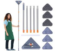 Triangle Cleaning Mop 360 Degree Rotatable Adjustable Microfiber Extendable Wall Cleaning Mop with Long Handle Wall Mop Cleaner for Floor Ceiling Window Wall Cleaning