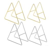 Triangle Coaster Holder Rack Made of Iron, Designed to Hold and Display Square and Round Drink Coasters Securely (gold S)