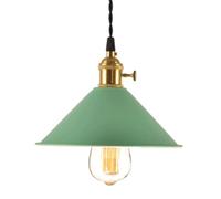 Triangle Color Hanging Lamp Traditional Elegant Pendant Light Single Head Personalized Ceiling Lights Farmhouse 1-Light Chaner For Restaurant Dining Room Bedroom Kitchen Bar (Green 10.2in)
