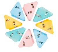 Triangle Corner Data Clip, Triangular Book Page Corner Clip, Multifunctional Color Binder Document Clip, Prevent Books Curling, for Office School Reading Binder Fastener (8pcs)