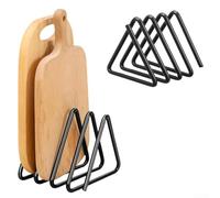 Triangle Cutting Board Organiser, Space-Saving Stylish Black Kitchen Rack Holder for Chopping Boards Worktop Storage Stand
