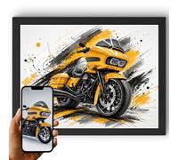 Triangle Déco Custom Motorcycle Caricature From Photo With Or Without Frame Drawing Motorcycle Style Cartoon Biker Tuning Poster Canvas Plexiglas - Original Gift Biker Man Birthday Christmas