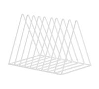 Triangle Desk Organizer Metal File Holder Geometric Rack for Office Home Study Rustproof Iron 10.2 x 7.0 x 7.3 Inches 620g (White)