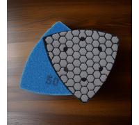 Triangle Diamond Dry Polishing For Pads, 90mm for Effective Sanding of For Granite, Marble, Concrete Stones (50 grit)