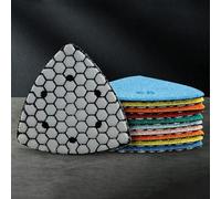 Triangle Diamond Dry Polishing For Pads, 90mm for Effective Sanding of For Granite, Marble, Concrete Stones (200 grit)