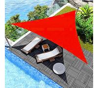 Triangle e Sail 1.2x1.2x1.2m UV Protect Canopy Waterproof Polyester Sune with Stainless Steel Mounting Kit for Patio Camping Outdoor Use Red