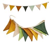 Triangle Flag Banner 9ft Cotton Pennant Banner Colorful Decorative Bunting Fabric Bunting for Birthday Party Playroom Kindergarten