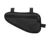 Triangle Frame Bag for Road Mountain E-For Bike, Waterproof Nylon Front Tube Pouch with Hook and LOOPs, Lightweight Storage for Tools Phone Wallet, 26x14x6cm, Black(Black)