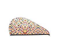Triangle Geometric Coral Velvet Dry Hair Cap for Women - Convenient for Home, Travel, and Pool Parties. Perfectly Thoughtful