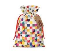 Triangle Geometric Print Drawstring Gift Reusable Eco-Friendly Bags Pouches For Birthday Party Favors