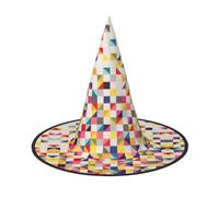 Triangle Geometric Print Halloween Wide Brim Foldable Hat Suitable For Cosplay,Masquerade And Carnival-1 Piece