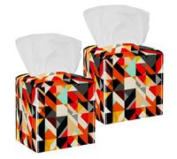 Triangle Graphic Cute Pattern Sustainable Bamboo Tissue Box Cover for Modern Home Decor