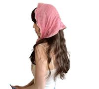 Triangle Hair Scarf Triangular Headband Fashion Cotton And Linen Small Scarf Thin Turban Neckerchief Shawl Scarf Summer(Color-01)