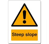 Triangle Hazard Safety Warning Metal Sign For Office Work Site 15cm x 20cm - Steep slope