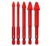 Triangle Head Eccentric Drill Bit Set for Glass, Tile, and Foam Brick Drilling, 612mm Length with Self Centering and Hex Shank for Stable and Precise Operation (5pcs)