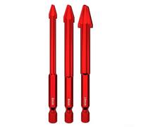 Triangle Head Eccentric Drill Bit Set for Glass, Tile, and Foam Brick Drilling, 612mm Length with Self Centering and Hex Shank for Stable and Precise Operation (3pcs)