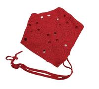 Triangle Head Scarf Handmade Crochet Hair Knitting Half Skirt Butt Curtain Hollow Out Tied DIY Accessories(Color-01)