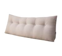 Triangle Headboard Pillow Wedge, Removable & Washable Bed Sofa Cushion, Ergonomic Design, White, 31.5"x7.87"x19.6", Ideal for Back Support & Comfort