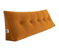 Triangle Headboard Pillow Wedge, Yellow Bed Backrest for Reading & Relaxing, Sofa Support Cushion for Living Room & Bedroom, 31.5 x 7.87 x 19.6 in