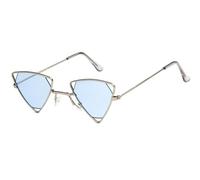 Triangle Hollowing Sunglasses Men And Women Party Photo Personality Sun Glasses(Blue)