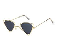 Triangle Hollowing Sunglasses Men And Women Party Photo Personality Sun Glasses(Gold)
