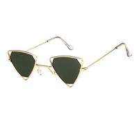 Triangle Hollowing Sunglasses Men And Women Party Photo Personality Sun Glasses(Green)