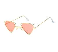 Triangle Hollowing Sunglasses Men And Women Party Photo Personality Sun Glasses(Pink)