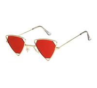 Triangle Hollowing Sunglasses Men And Women Party Photo Personality Sun Glasses(Red)