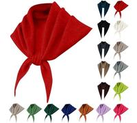 Triangle Knit Scarf Fall Winter Warm Shawl Multi-Color Neck Warmer Skin-Friendly Head Wrap Neckerchief for Women Girls (Red,One Size)