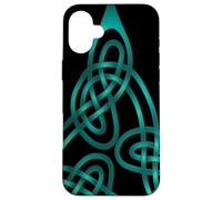 Triangle Knot With Doubled Threads Aqua Case for iPhone 16 Plus
