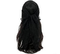 Triangle Lace Scarf Shawl With Detailed Floral Embroidery, Multifunctional Headscarf Wrap For Men And Women, Breathable Fabric For Year-Round(Black)