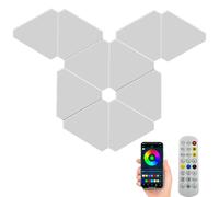 Triangle Light Panels, 10 Smart Led Wall Lights, LED Light Panels with Remote, Light follows sound, APP and remote control, Freedom to put together shapes, for playrooms, bedrooms